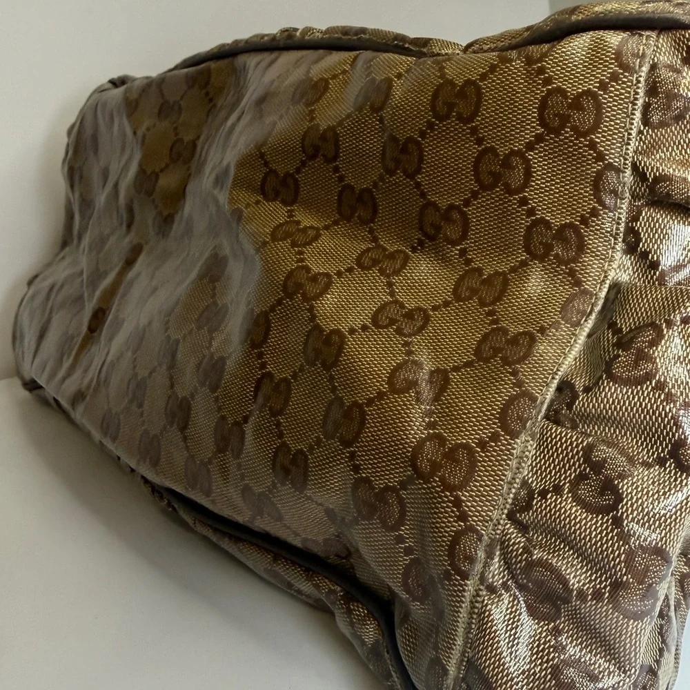 Gucci Beige/Brown GG Crystal Canvas Large Hysteria Hobo - Picture 12 of 14